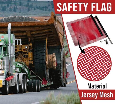 EZ Mount Warning Flag Red 18" x 18" Mesh Safety Flag DOT Compliant | Spring Loaded Quick n Easy Disconnect - 2 Pack in Saudi Arabia