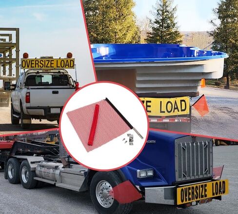 EZ Mount Warning Flag Red 18" x 18" Mesh Safety Flag DOT Compliant | Spring Loaded Quick n Easy Disconnect - 2 Pack in Saudi Arabia