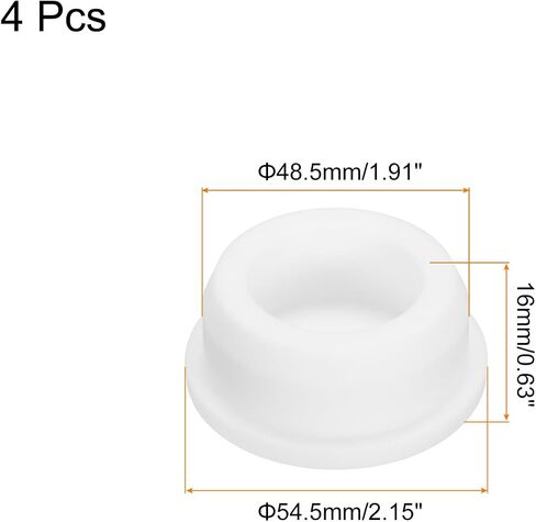 MECCANIXITY High Temp Silicone Plug Mount Dia 48.5mm/1.91 Inch t Shaped Rubber Stopper Hole Plugs for Powder Coating Plating Waterproof Sealing Plugs White Pack of 4 in Kuwait