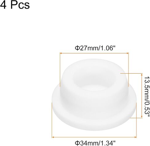 MECCANIXITY High Temp Silicone Plug Mount Dia 48.5mm/1.91 Inch t Shaped Rubber Stopper Hole Plugs for Powder Coating Plating Waterproof Sealing Plugs White Pack of 4 in Kuwait
