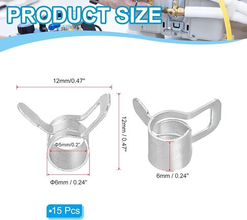 PATIKIL الربيع الفرقة خرطوم الأنابيب المشابك ل13-14.6mm OD خرطوم، 15 حزمة سيليكون فراغ التوتر المستمر مقاطع الفرقة لخط الوقود سيليكون خرطوم الهواء أنبوب أنابيب المياه، أسود in Saudi Arabia