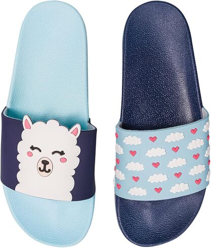Slides for Women, Men & Kids Pool Sandals Funny Designs Books Coffee Party Pizza Fox Bear Llama Clouds Footwear Gift, Color: XL Wiener Dog, 9 US in Saudi Arabia
