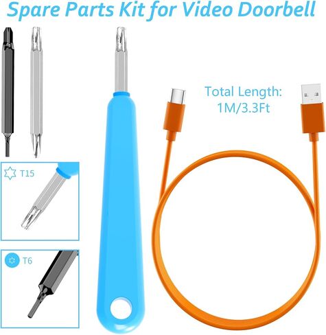 RingDoorbell Screws Replacement, Blue Double-Ended T6 T15 Screwdriver with 20Pcs/5Set Doorbell Security Screws for Camera Video Doorbell Replacement Kits Compatible with All R/ing Doorbells in Saudi Arabia