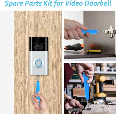 RingDoorbell Screws Replacement, Blue Double-Ended T6 T15 Screwdriver with 20Pcs/5Set Doorbell Security Screws for Camera Video Doorbell Replacement Kits Compatible with All R/ing Doorbells in Saudi Arabia
