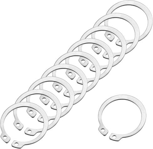 uxcell 10 Pcs External Retaining Rings, 41.5mm 304 Stainless Steel External Circlip Snap Rings Round Wire Snap Rings for Valves Electrical Appliances, Silver in Saudi Arabia