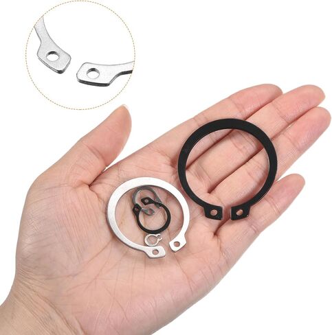 uxcell 10 Pcs External Retaining Rings, 41.5mm 304 Stainless Steel External Circlip Snap Rings Round Wire Snap Rings for Valves Electrical Appliances, Silver in Saudi Arabia
