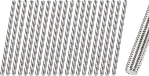 Fully Threaded Rod M3 x 50mm 0.5mm Thread Pitch, 20 Pack 304 Stainless Steel Right Hand Threaded Rods Bar Studs for Furniture Machinery Assembly in Kuwait