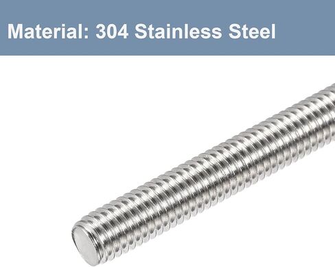 Fully Threaded Rod M3 x 50mm 0.5mm Thread Pitch, 20 Pack 304 Stainless Steel Right Hand Threaded Rods Bar Studs for Furniture Machinery Assembly in Kuwait