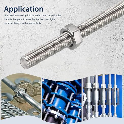 Fully Threaded Rod M3 x 50mm 0.5mm Thread Pitch, 20 Pack 304 Stainless Steel Right Hand Threaded Rods Bar Studs for Furniture Machinery Assembly in Kuwait
