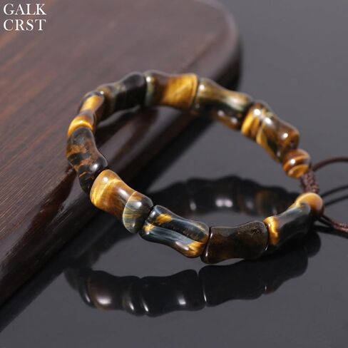 Tiger Eye Bracelet Men Natural Handmade Crystal Stone Mens Bracelet, Bone-shaped Unique Tiger Eye Beaded Bracelets for Men, Mens Christmas Gift for Grounding Protection and Confidence in Saudi Arabia