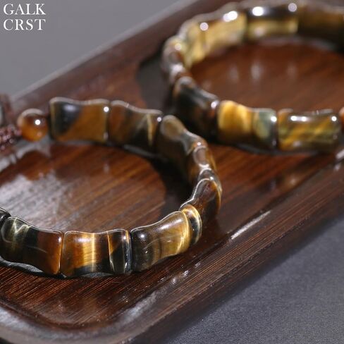 Tiger Eye Bracelet Men Natural Handmade Crystal Stone Mens Bracelet, Bone-shaped Unique Tiger Eye Beaded Bracelets for Men, Mens Christmas Gift for Grounding Protection and Confidence in Saudi Arabia