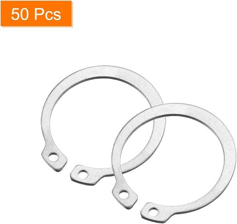 uxcell 10 Pcs External Retaining Rings, 41.5mm 304 Stainless Steel External Circlip Snap Rings Round Wire Snap Rings for Valves Electrical Appliances, Silver in Saudi Arabia
