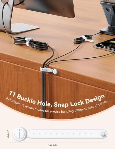 12PCS Silicone Magnetic Cable Ties with Magnet for Bundling & Organizing,JOYROOM Elastic Reusable Cord Ties Adjustable bundled Size with11 Buckle hole,Cable Organizer Management for Home,Office(Black) in Kuwait