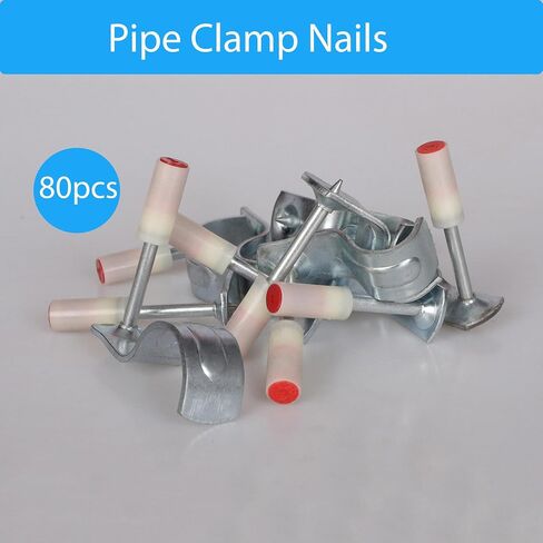 80pcs Tube Clamp Nails for Manual Steel Nail Gun,Fastening Cable ducts ;water pipe;gas pipeline（25mm） in Saudi Arabia