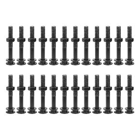 uxcell M6x65mm Square Neck Carriage Bolts with Nuts & Washers, 12Set 304 Stainless Steel Round Head Square Neck Coach Bolt Screws, Black