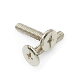 Xadnitu 100 Pieces 1/4"-20 x 3/4" Iron Combo Sidewalk Bolts Hurricane Bolt Phillips Slotted Slot Screws with Nickel Plating for Shutter, Machinery, Hurricane Hardware