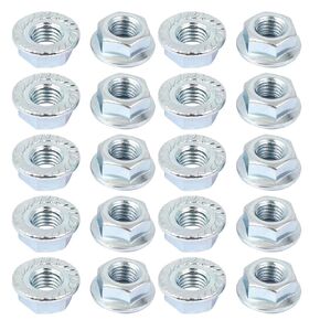 uxcell A16033100ux0397 5/16" x 24 Carbon Steel Serrated Hex Flange Lock Nuts (Pack of 20)