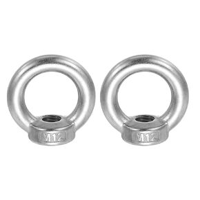 MECCANIXITY 2 Pcs M12 Lifting Eye Nut Stainless Steel Ring Shape Female Thread Nuts Fastener