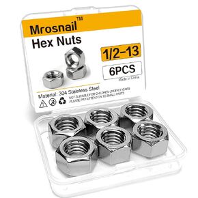 150 PCS SAE Hex Nuts Assortment Kit - 6-32 8-32 10-24 1/4-20 5/16-18 3/8-16 1/2-13 Sizes, 304 Stainless Steel - Heavy-Duty Construction Fasteners for DIY Projects and Professional Use