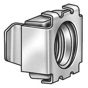 Cage Nut, Square, 3/8"-16, Steel, PK20