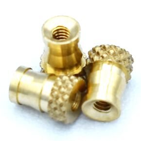 [ J&J Products ] Brass Insert IUB-080, 0-80 Tapered, Thru-Threaded, 3.6 mm OD, 4.8 mm Length, Heat Staking Inserts, 100pcs