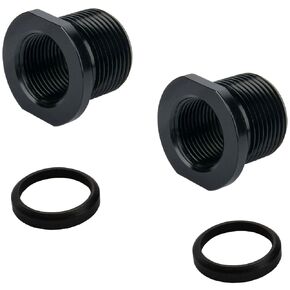 Thread Protector, 1/2 x 28 to 5/8x24 with Crush Washer Steel (2 Pack)