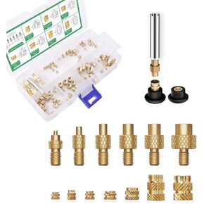 90W Digital Soldering Iron Heat Set Insert Tool with Extra Soldering Tips, Heat Set Insert Tips, and Threaded Inserts Heat Insert Brass Nuts