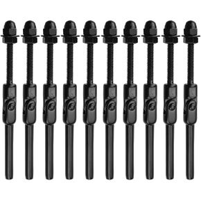 Antrader Angled Swage Threaded Stud,10Pcs Stainless Steel 180°Adjustable Angle Cable Railing Swage Threaded Stud Tension End Fitting Terminal for 3/16" Wire Rope Cable Railing Kit Hardware Wood Post
