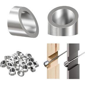 1/4" ID Angle Washers for Cable Railing Stair Ends, Stainless Steel 30 Degree Angle Beveled Washer for 1/8 Inch to 3/16 Inch Cable Railing, 20 Pack Cable Railing Angled Washer in Kuwait