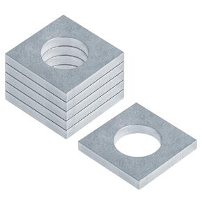 6 Pack 1-5/8" Square Washer Plate for Strut Channel, Fit 3/4" Bolt, Galvanized Steel