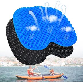 Anti Slip Kayak Gel Seat Cushion with Cover, Waterproof Seat Cushion Kayak Seat Pad for Sit in Inflatable Kayak, Canoe & Boat Fishing, Rowing, Lifetime Kayak Accessories,Office(Black)