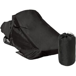 Heavy Duty Snowmobile Cover, Waterproof PU-Coated Fabric, Fits Most Snowmobiles, 105"L X 36"W, Black