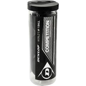 Dunlop Sports Competition Squash Balls, 3-Ball Tube