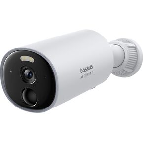 Baseus Non Subscription Security Camera, N1 3-Cam Kit with 2K Clarity, No Monthly Fee, 16TB Expandable Local Storage, 210-Day Battery Life, Spotlight & Alarm, Works with Alexa and Google Home