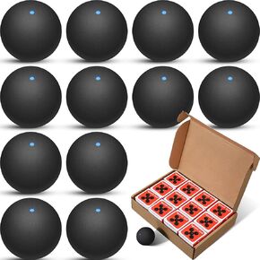 12 Pcs Single Blue Dot Squash Ball Professional Squash Ball High Reliability Practical to Use Excellent Performance Rubber Squash Balls for Training Practice and Competition
