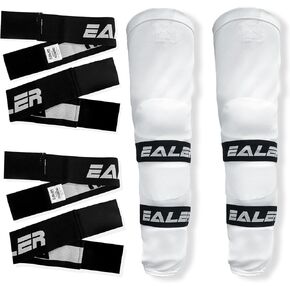 EALER Heavy Duty Hockey Shin Straps for Easy Use (Black)