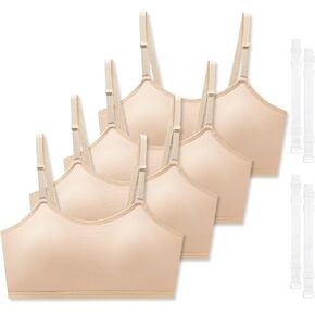 SALIA GIRL Sport Cami Bras Cotton for Teens Girls Training Bras 10-16 with Adjustable Straps Fixed Pads