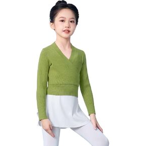 Girl's Ballet Sweater, Soft Long Sleeve Girls Active Sweater, Pullover Girls Dance Sweater for Ballet/Warm Ups