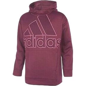 adidas Girls' Hooded Fleece Tunic Pullover Sweatshirt (Purple, Medium)