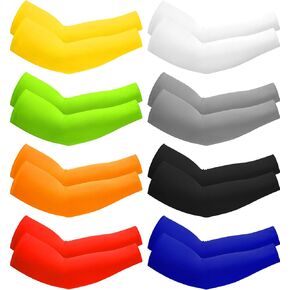 8 Pairs UV Sun Protection Arm Sleeves for Men Women Cooling Sun Sleeves for Sports Workouts Tattoo Cover up
