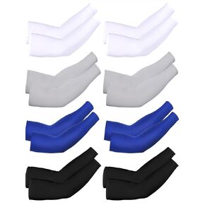 8 Pairs UV Sun Protection Arm Sleeves Compression Arm Sleeves Ice Silk Unisex Sports Sleeve