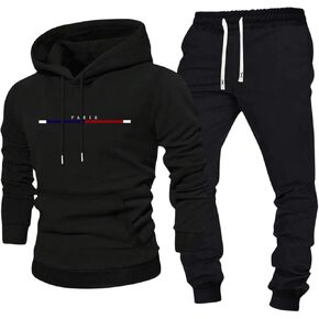 SOLY HUX Men's Tracksuit Hooded Sweatshirt and Jogger Pants Hiking Outdoor 2 Piece Outfits