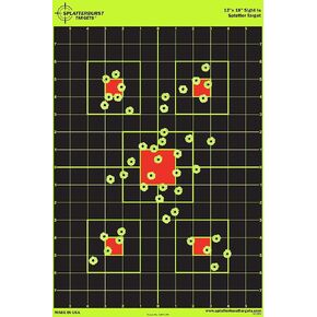 12"x18" Sight in Splatterburst Target - Instantly See Your Shots Burst Bright Florescent Yellow Upon Impact!