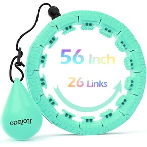 Weighted Hula Circle with 26 Links(56 Inch) for Adults Weight Loss, Infinity Fitness Hoop Plus Size, for Women Smart Exercise Equipment