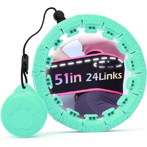Weighted Hula Circle for Adults Weight Loss, Infinity Fitness Hoop Plus Size 51 Inch with Sweat Belt, Include 27 Detachable Links and Waist Trainer for Women