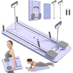 JANUA Pilates Board - 2024 Pilates Reformer Set, Multi-Purpose Foldable Pilates Reformer Board for Home, 5 in 1 Pilates Sliding Board (Purple)