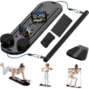 Pilates Board - 2024 Pilates Reformer Set, Multi-Purpose Foldable Pilates Reformer Board for Home, 15 in 1 Pilates Sliding Board
