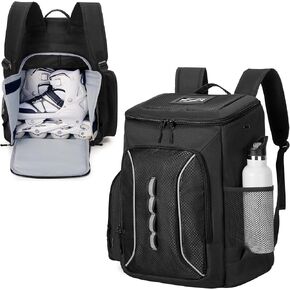 DSLEAF Roller Skate Bag with Large Capacity, Ice Skate Bag Backpack Holds Shoes Up to US Men Size 13, Figure Skate Bag with Multiple Pockets for Inline, Figure, Quad, Speed, Hockey Skating