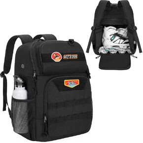 Skate Bag Fits Shoes Up to Us Mens 13, Roller Skate Backpack with Multi Accessory Pockets, Inline Skate Bag for Men And Women, Black