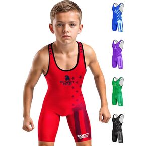 Exxact Sports Sublimated Youth Wrestling Singlet For Boys, Premium Powerlifting Singlet, Kids Wrestling Singlets
